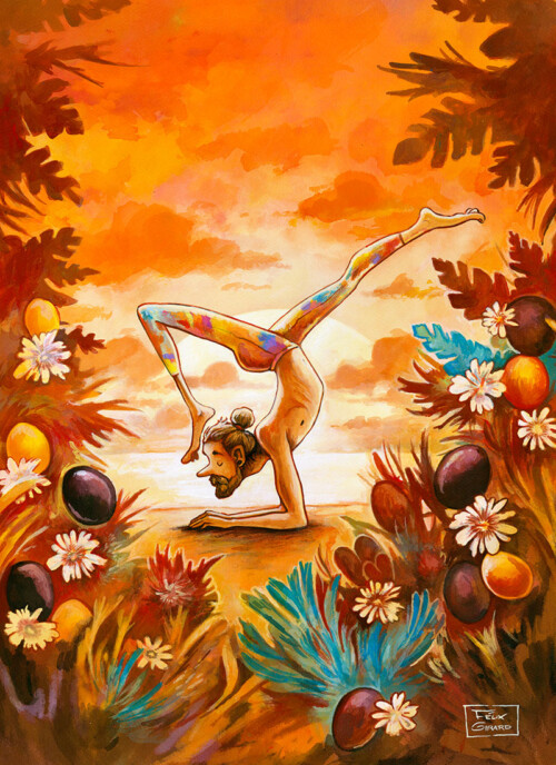 Yogi illustration sur le yoga par Félix Girard