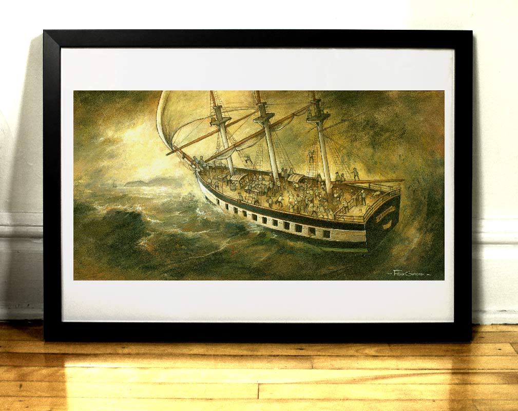 Traversée des Irlandais impression art print