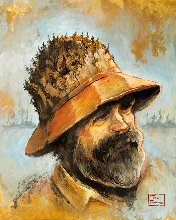 L'homme des bois. Par Félix Girard, illustrateur et artiste peintre