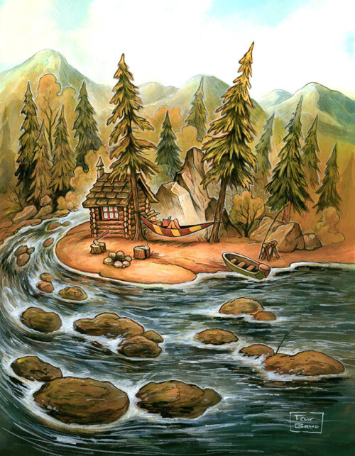 La gose laurentienne, Illustration de rivière par Félix GIrard artiste