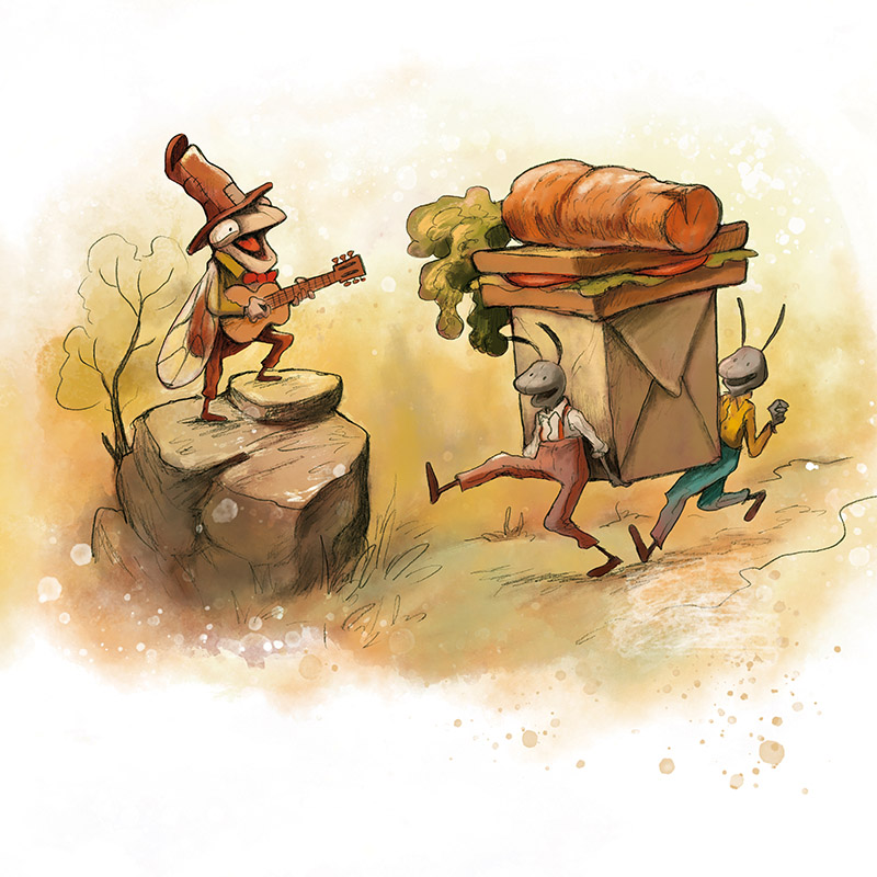 Livre la Cigale et la fourmi par Laurent Chabin, illustré par Félix Girard